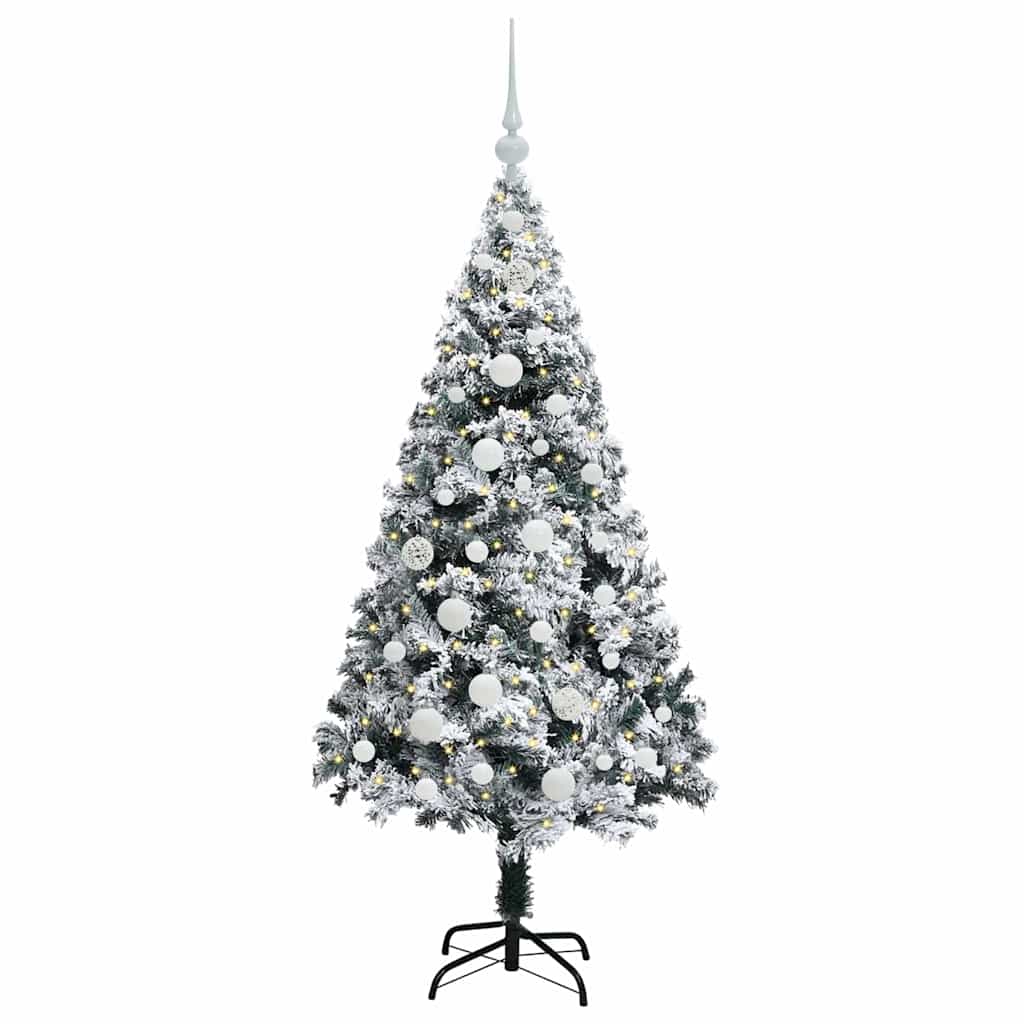 Sapin de Noël artificiel Blanc 150 cm PVC, Acier et Plastique