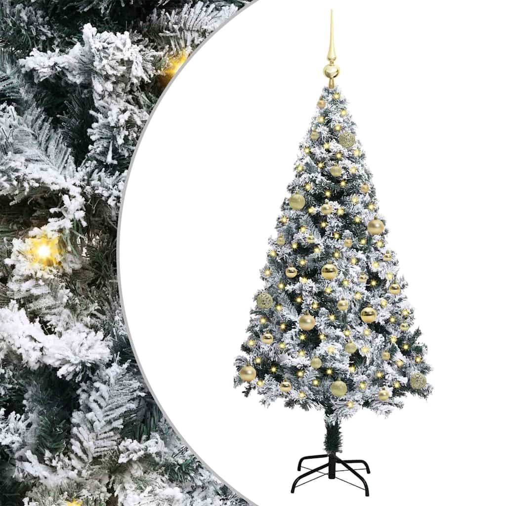 Sapin de Noël artificiel Blanc 150 cm PVC, Acier et Plastique