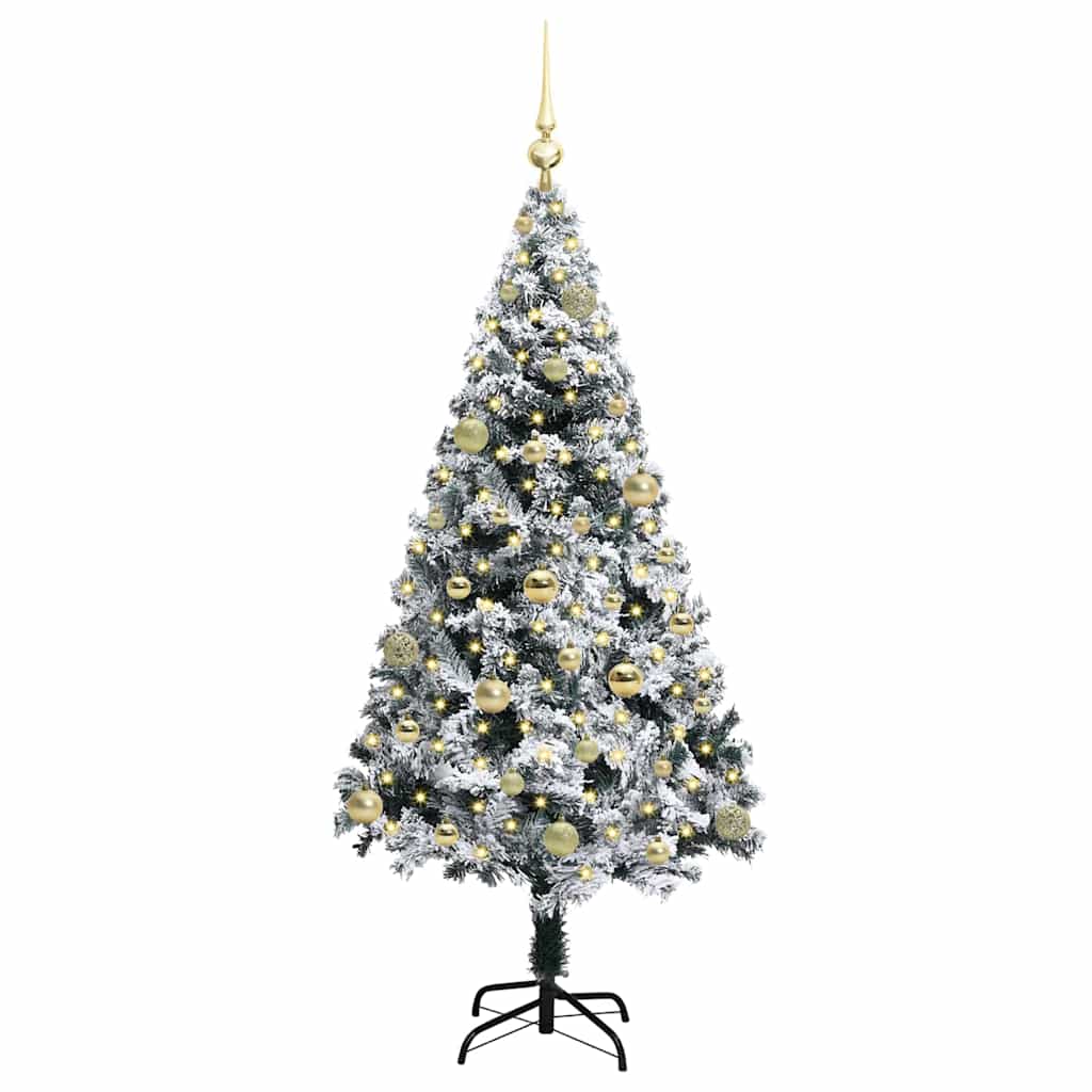 Sapin de Noël artificiel Blanc 150 cm PVC, Acier et Plastique