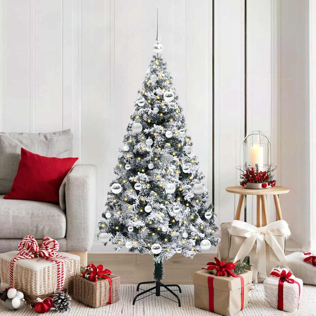 Sapin de Noël artificiel Blanc 150 cm PVC, Acier et Plastique