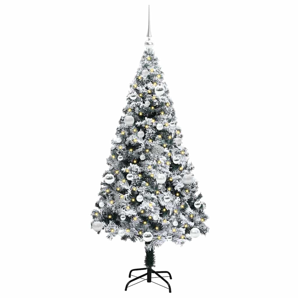 Sapin de Noël artificiel Blanc 150 cm PVC, Acier et Plastique