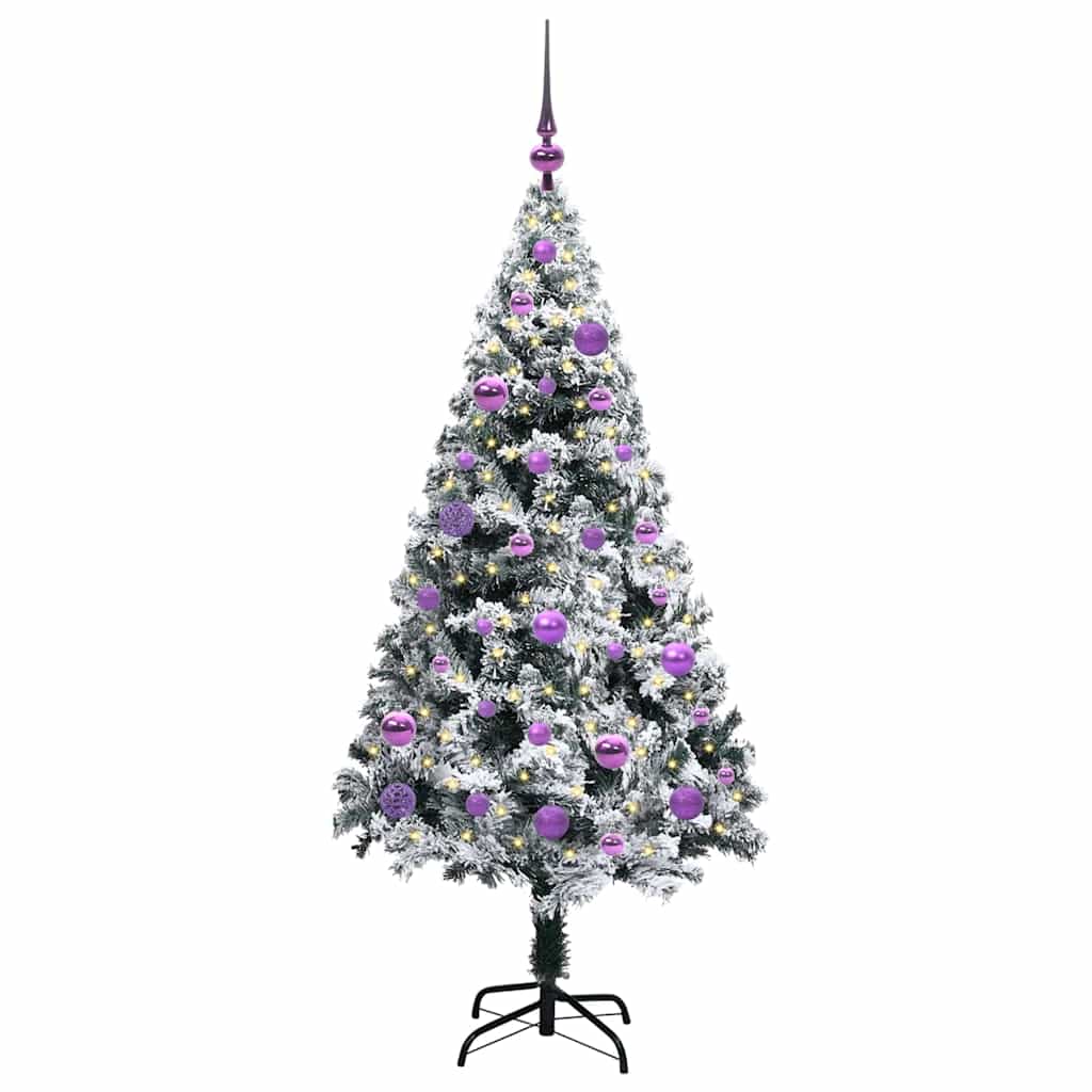 Sapin de Noël artificiel Blanc 150 cm PVC, Acier et Plastique