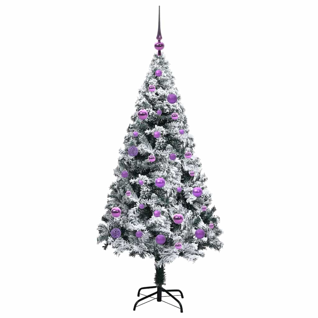 Sapin de Noël artificiel Blanc 150 cm PVC, Acier et Plastique