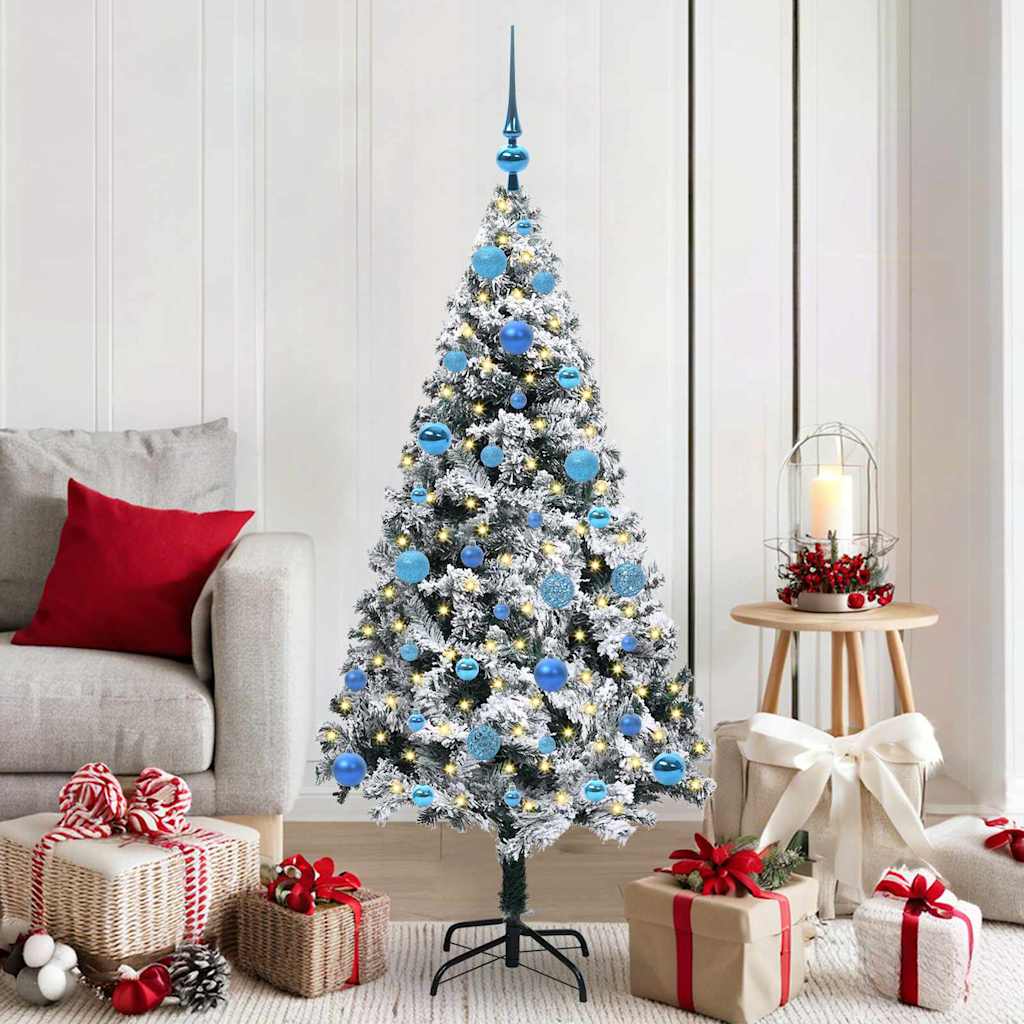 Sapin de Noël artificiel Blanc 150 cm PVC, Acier et Plastique