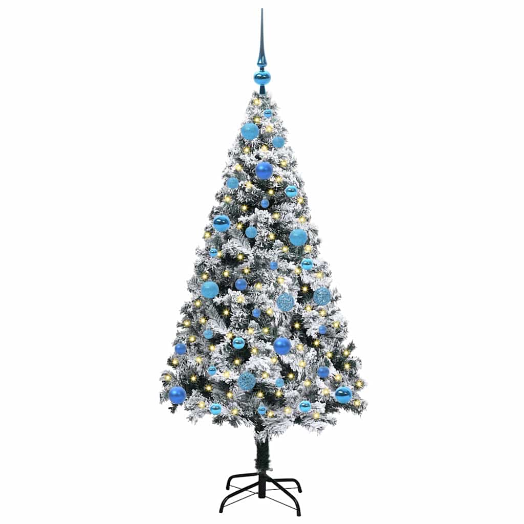 Sapin de Noël artificiel Blanc 150 cm PVC, Acier et Plastique