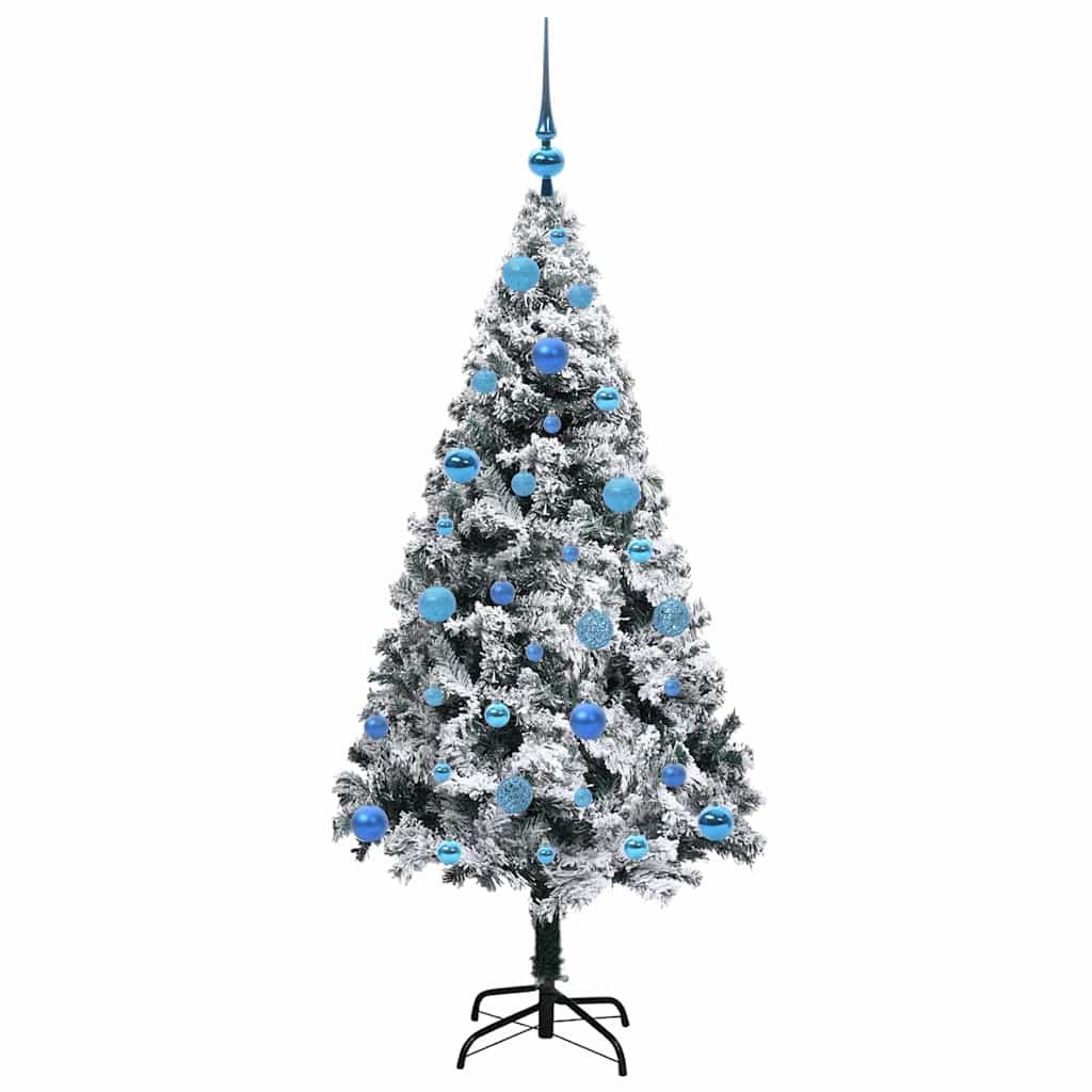 Sapin de Noël artificiel Blanc 150 cm PVC, Acier et Plastique