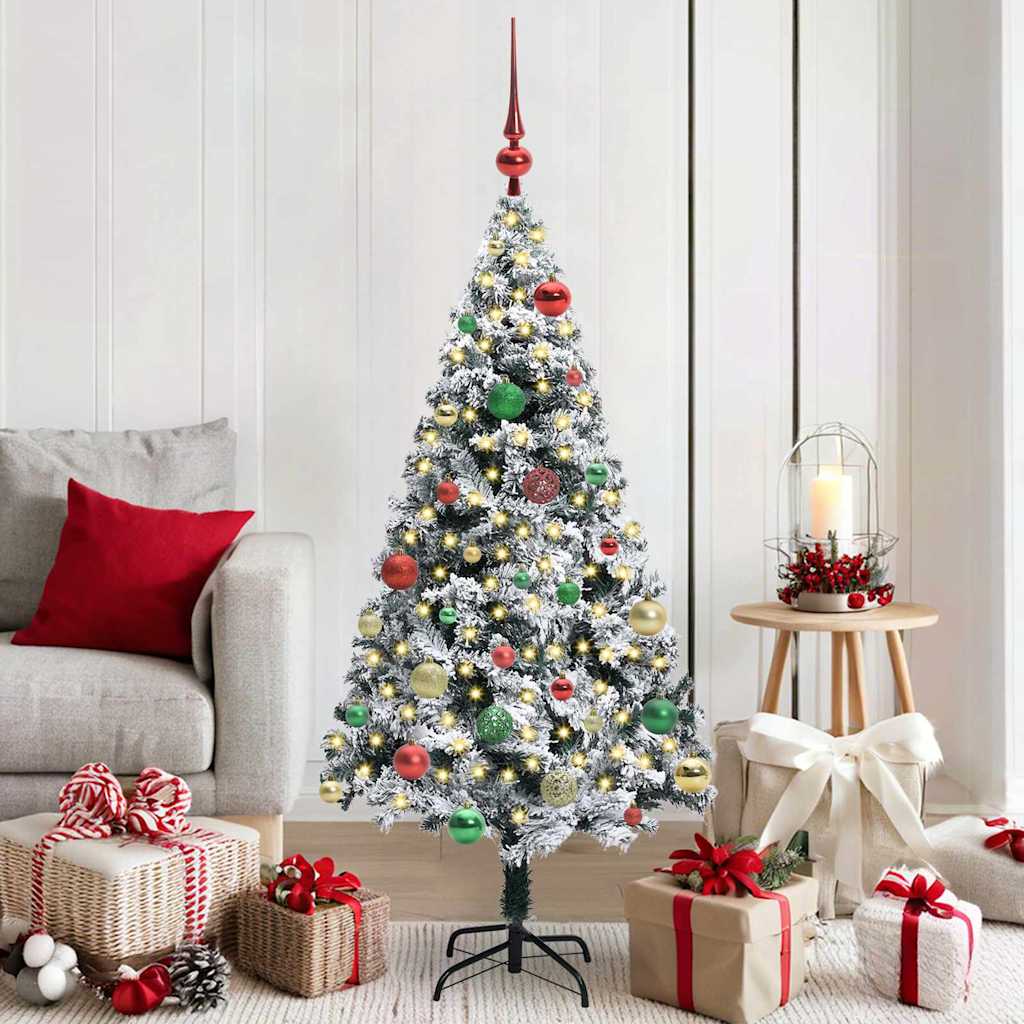 Sapin de Noël artificiel Blanc 150 cm PVC, Acier et Plastique