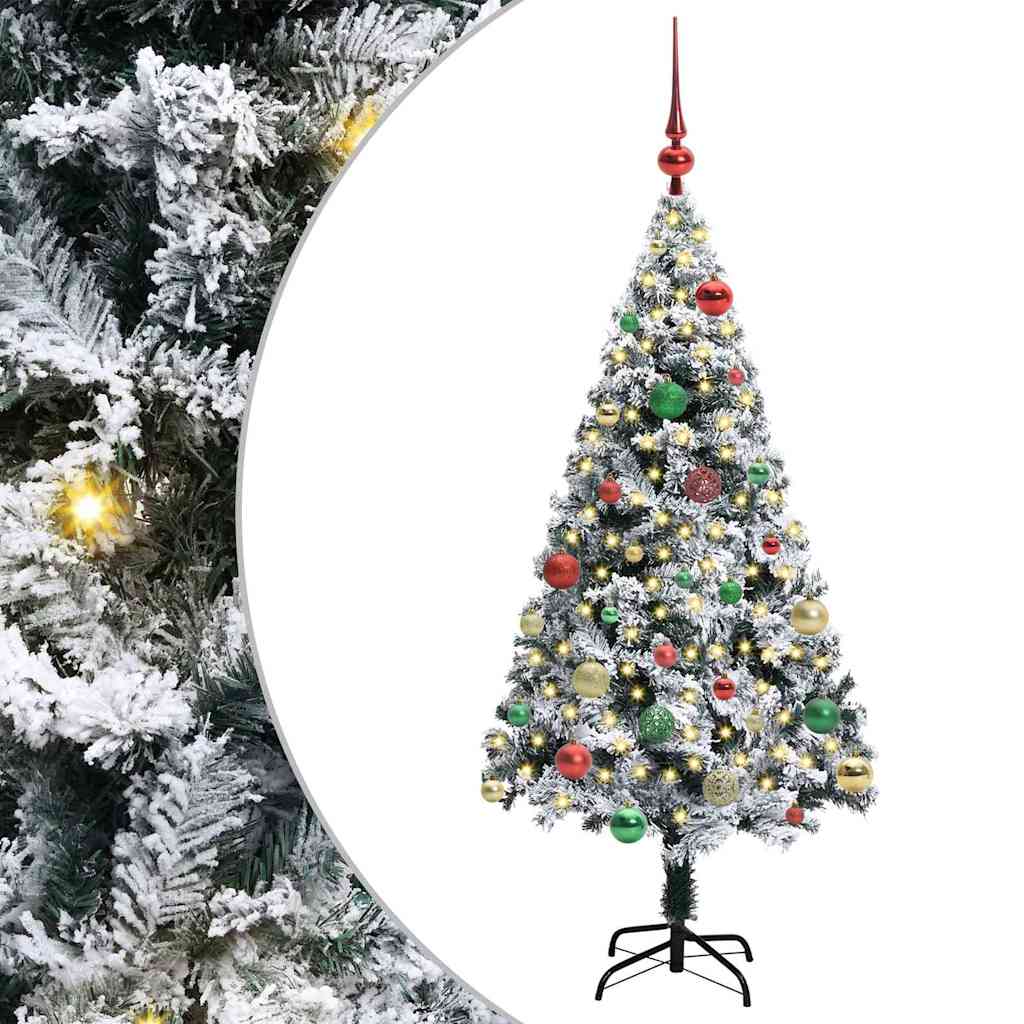 Sapin de Noël artificiel Blanc 150 cm PVC, Acier et Plastique