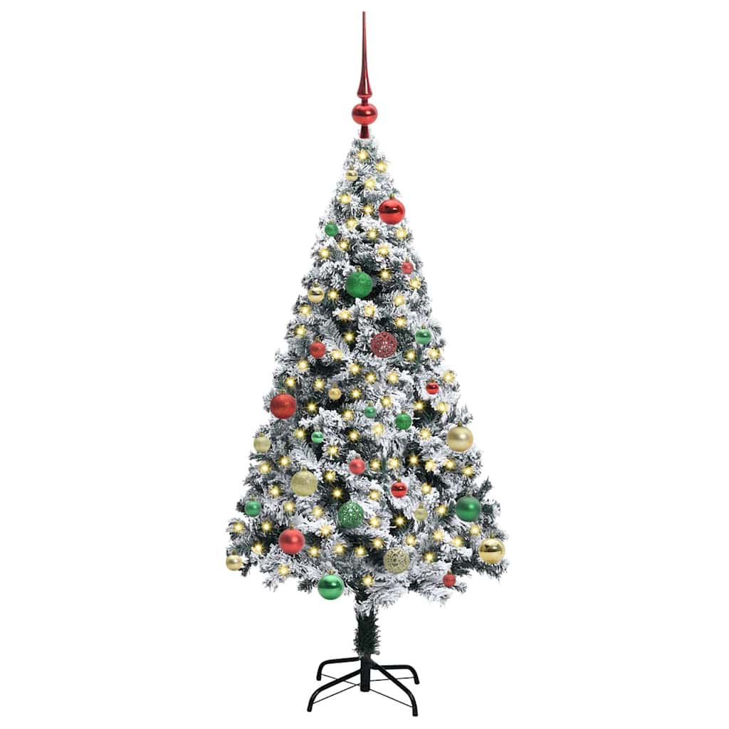 Sapin de Noël artificiel Blanc 150 cm PVC, Acier et Plastique