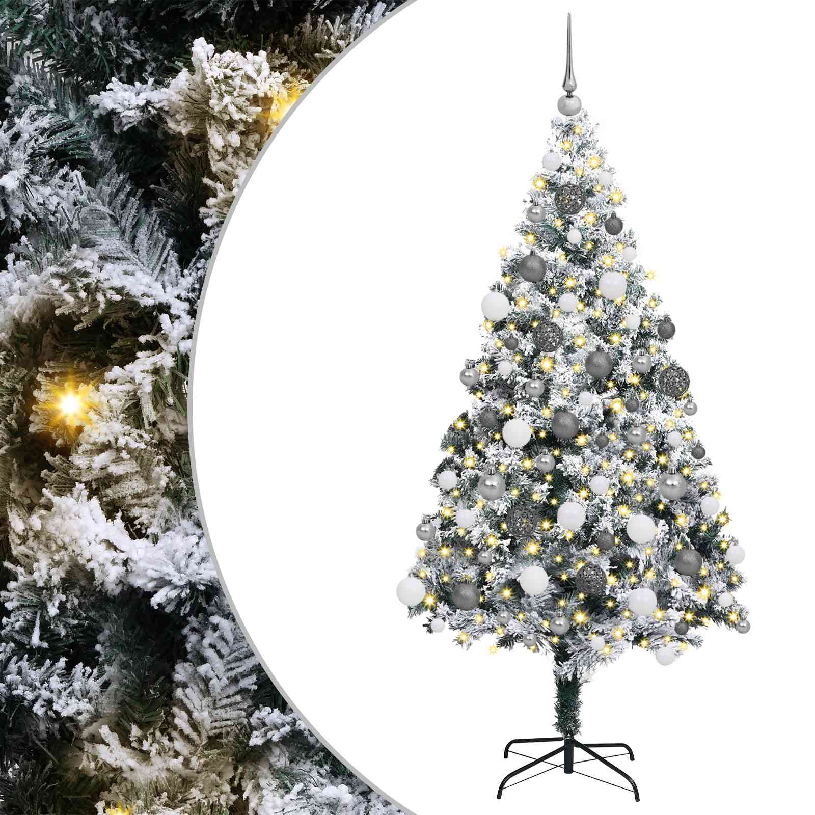 Sapin de Noël artificiel Blanc 180 cm PVC, Acier et Plastique - XIOS