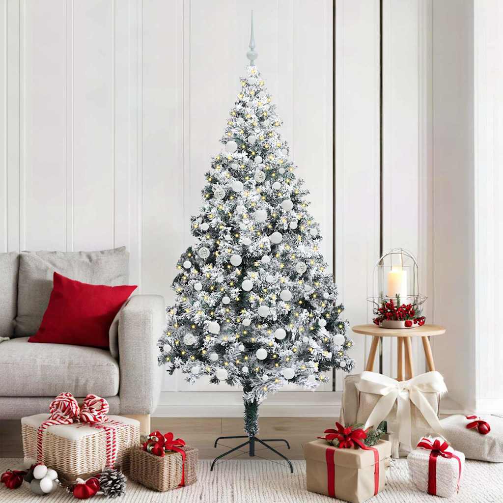 Sapin de Noël artificiel Blanc 180 cm PVC, Acier et Plastique - XIOS