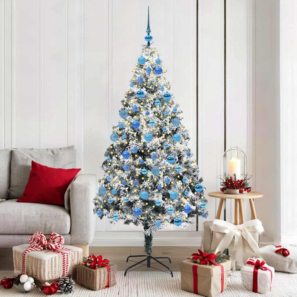 Sapin de Noël artificiel Blanc 180 cm PVC, Acier et Plastique - XIOS