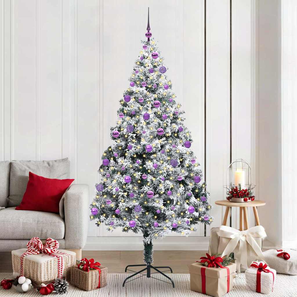 Sapin de Noël artificiel Blanc 210 cm PVC, Acier et Plastique - XIOS