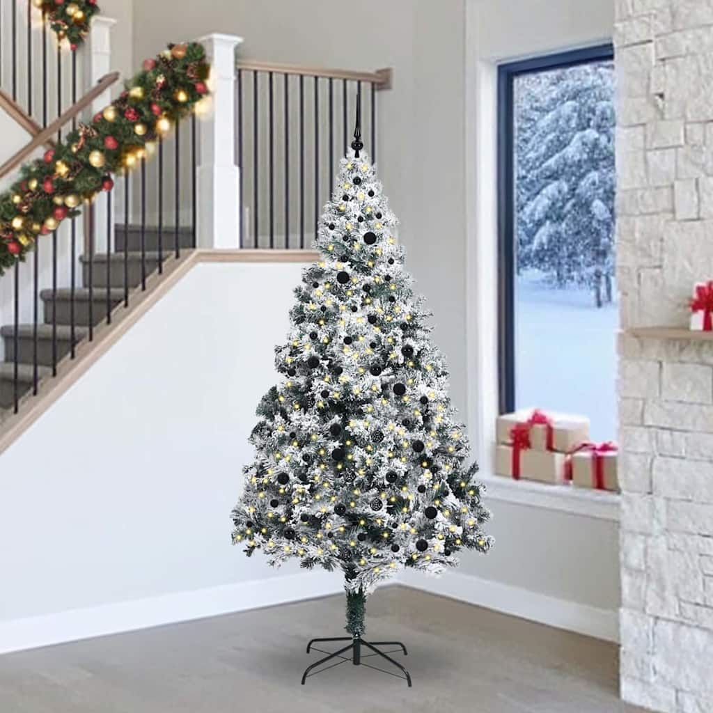 Sapin de Noël artificiel Blanc 240 cm PVC, Acier et Plastique - XIOS