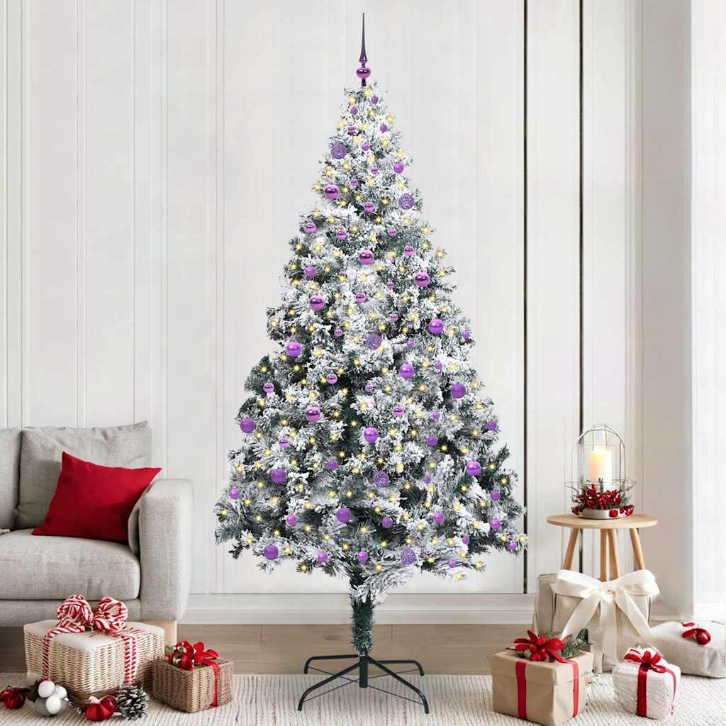 Sapin de Noël artificiel Blanc 240 cm PVC, Acier et Plastique - XIOS