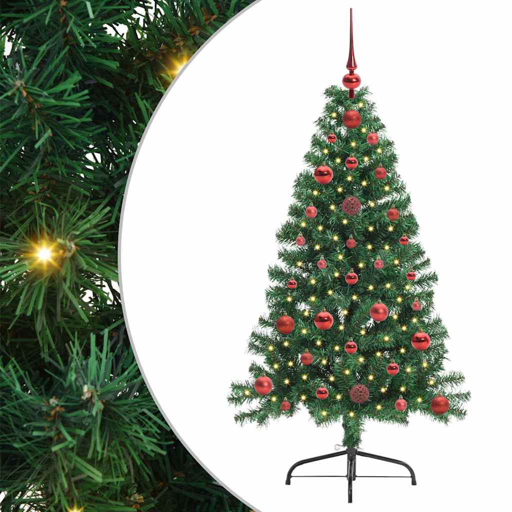 Sapin de Noël artificiel pré-éclairé Vert 120 cm PVC - XIOS