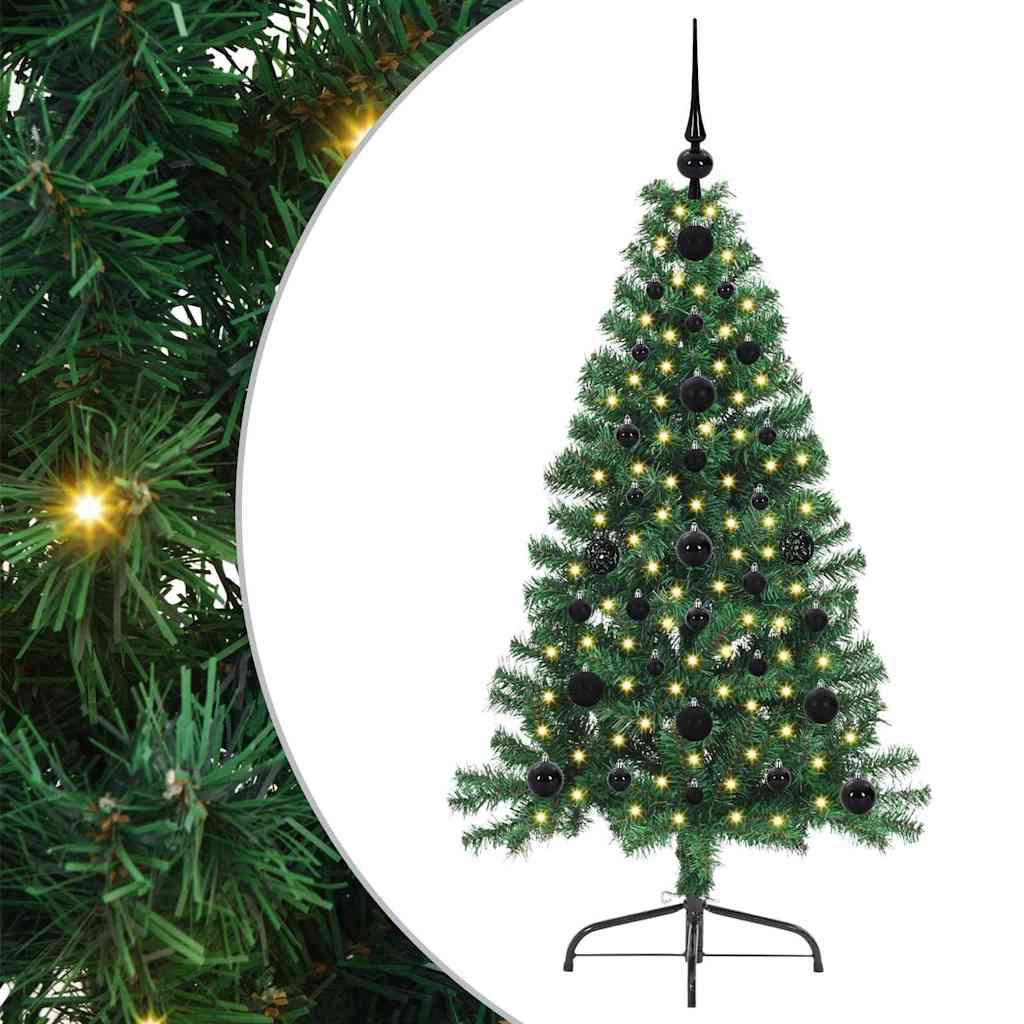 Sapin de Noël artificiel pré-éclairé Vert 120 cm PVC - XIOS