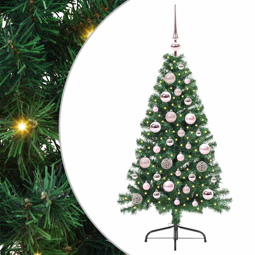 Sapin de Noël artificiel pré-éclairé Vert 120 cm PVC - XIOS