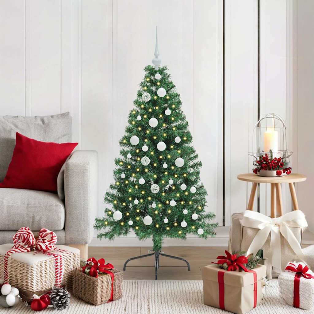Sapin de Noël artificiel pré-éclairé Vert 120 cm PVC - XIOS