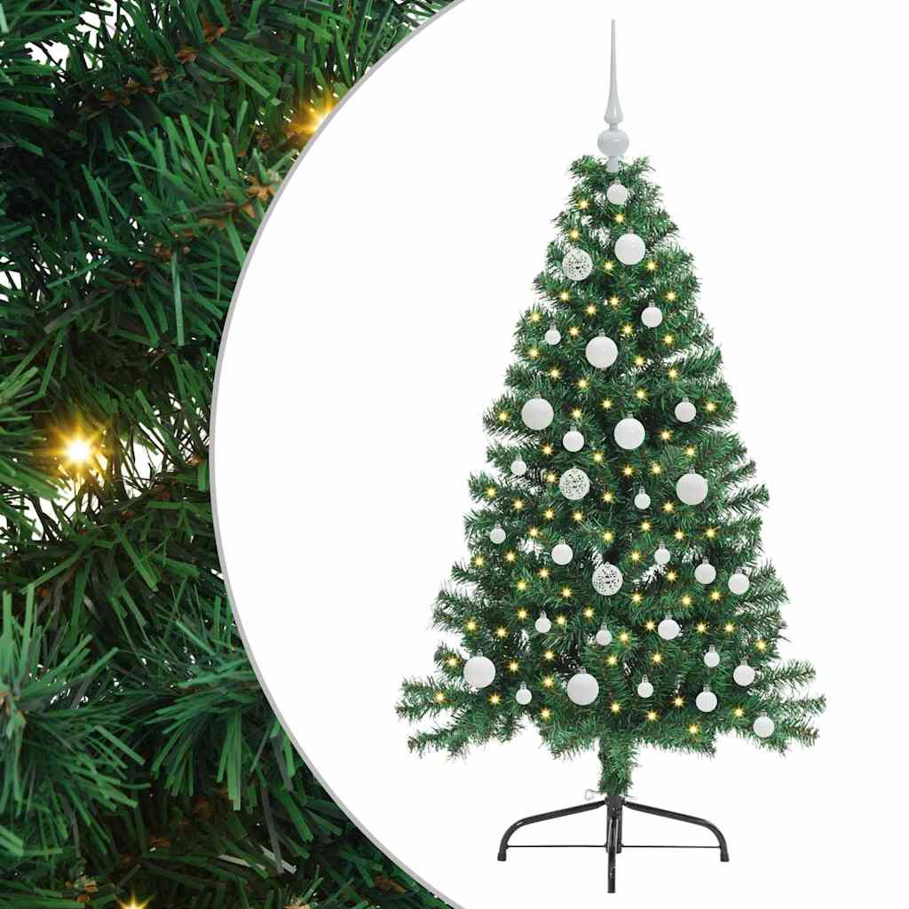 Sapin de Noël artificiel pré-éclairé Vert 120 cm PVC - XIOS