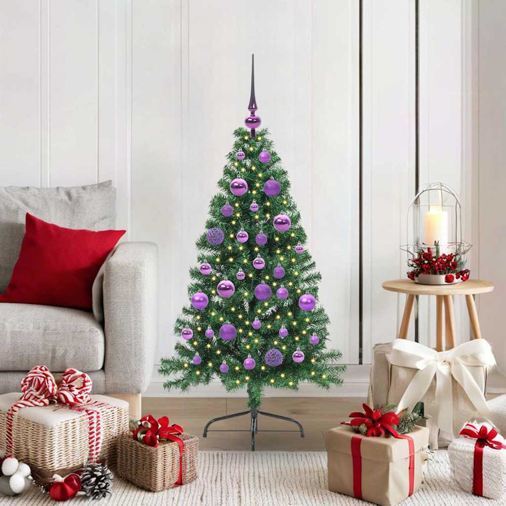 Sapin de Noël artificiel pré-éclairé Vert 120 cm PVC - XIOS