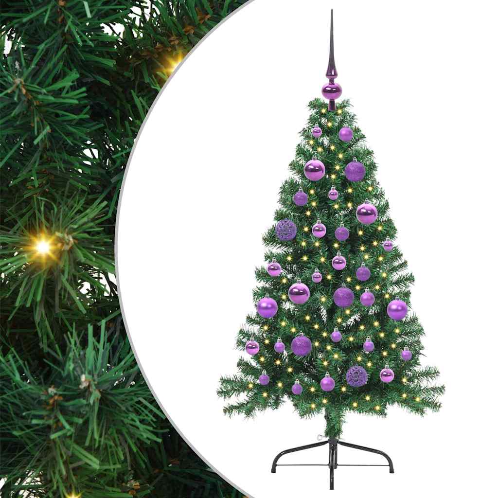Sapin de Noël artificiel pré-éclairé Vert 120 cm PVC - XIOS