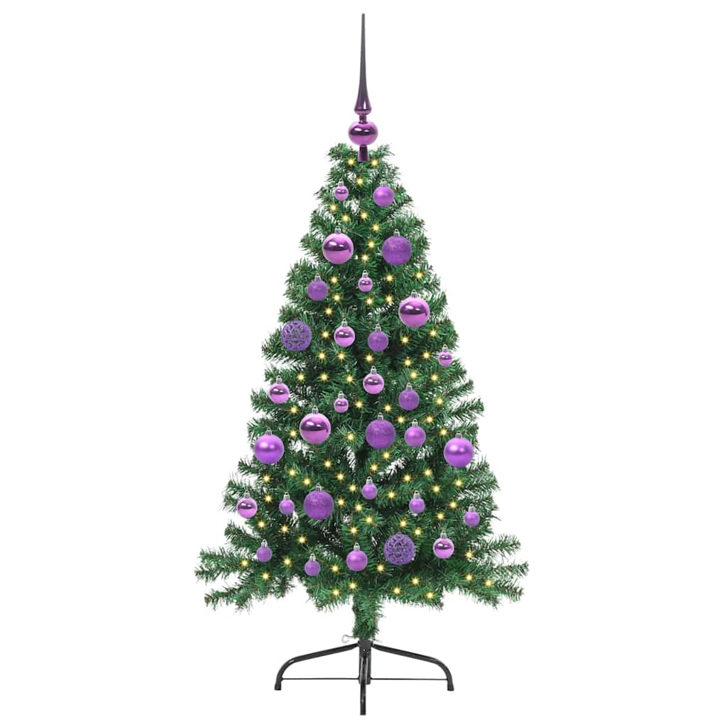 Sapin de Noël artificiel pré-éclairé Vert 120 cm PVC - XIOS