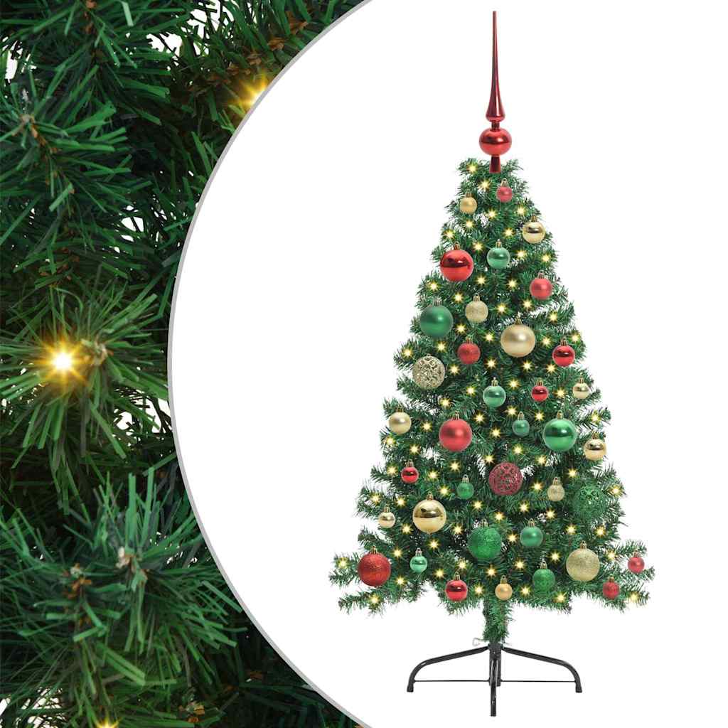 Sapin de Noël artificiel pré-éclairé Vert 120 cm PVC - XIOS