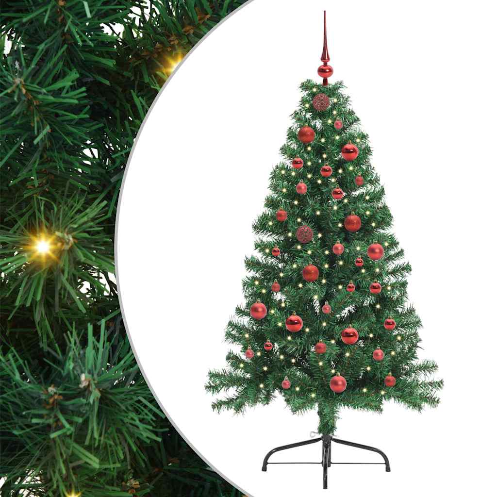 Sapin de Noël artificiel pré-éclairé Vert 150 cm PVC - XIOS