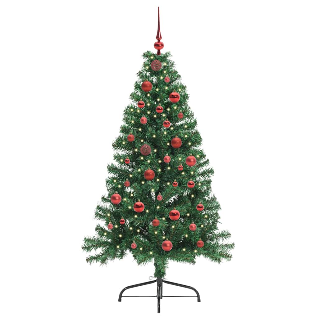 Sapin de Noël artificiel pré-éclairé Vert 150 cm PVC - XIOS