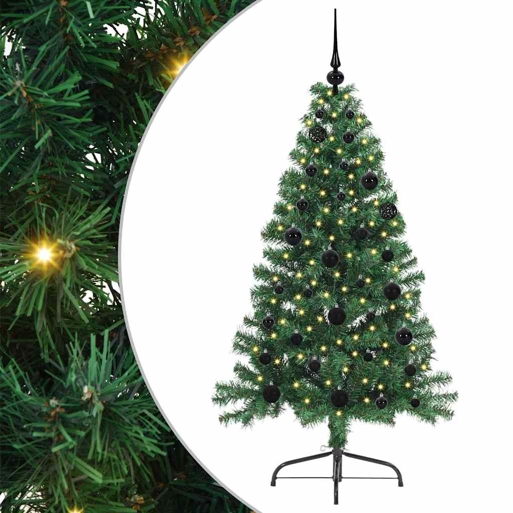Sapin de Noël artificiel pré-éclairé Vert 150 cm PVC - XIOS