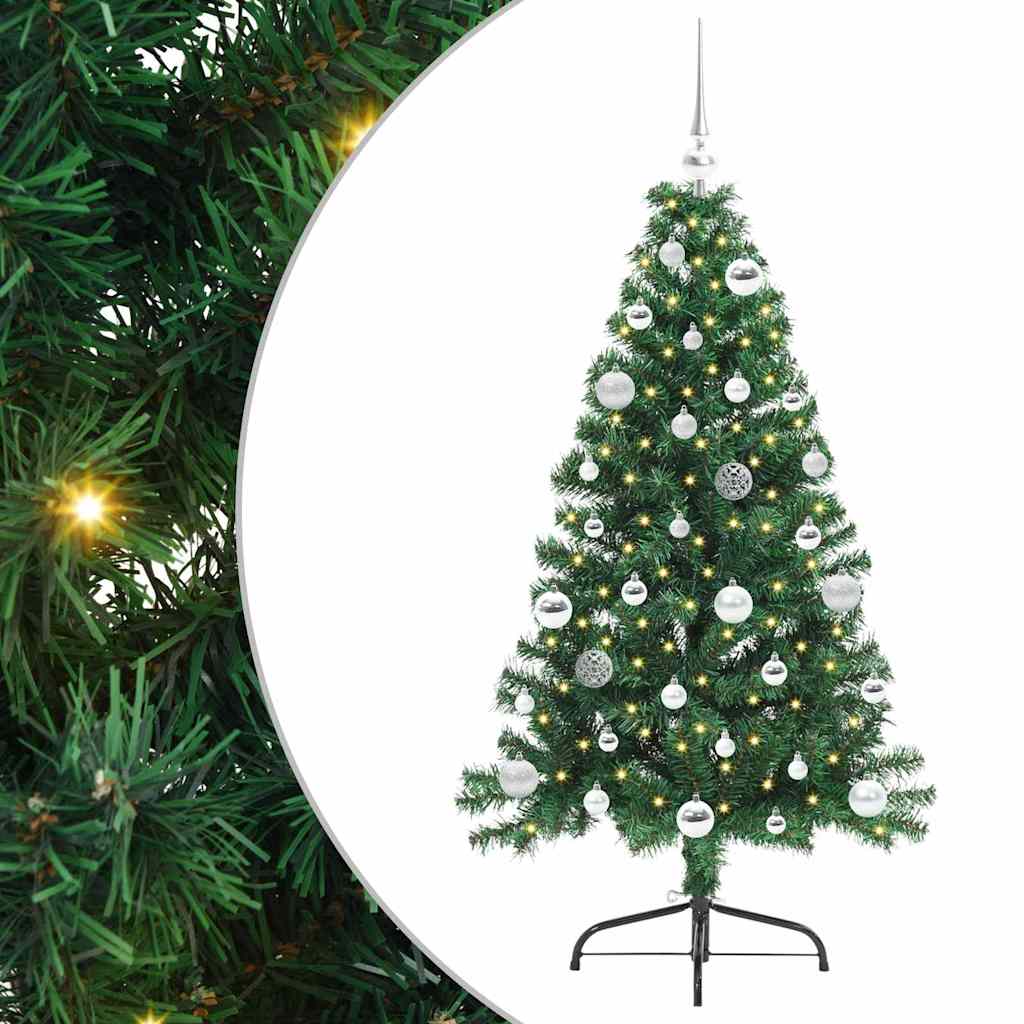 Sapin de Noël artificiel pré-éclairé Vert 150 cm PVC - XIOS
