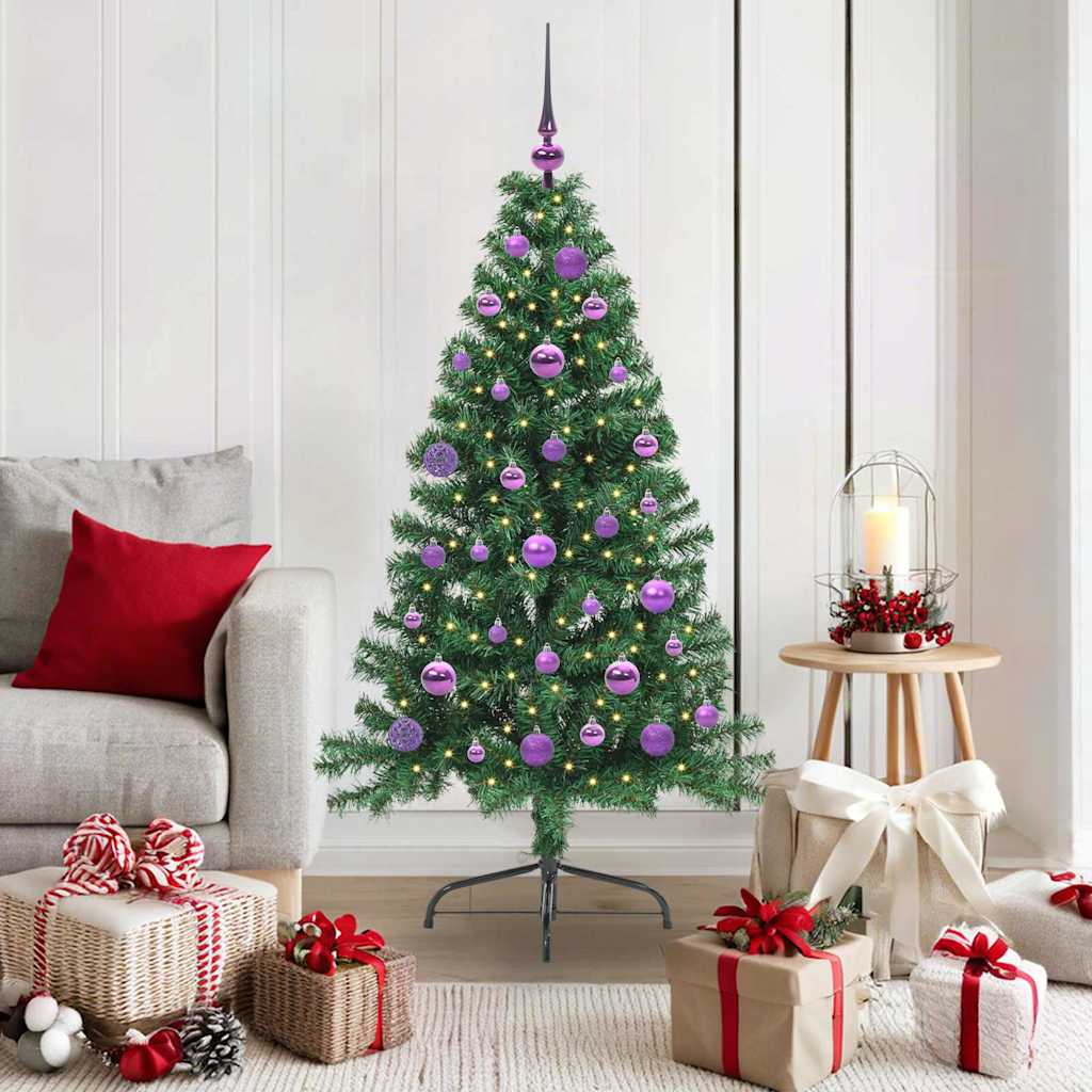 Sapin de Noël artificiel pré-éclairé Vert 150 cm PVC - XIOS
