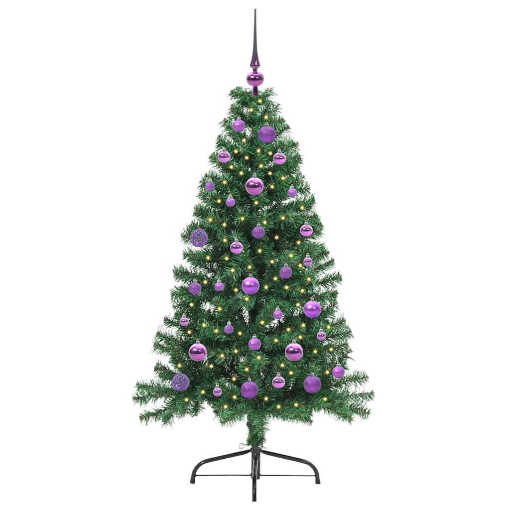 Sapin de Noël artificiel pré-éclairé Vert 150 cm PVC - XIOS