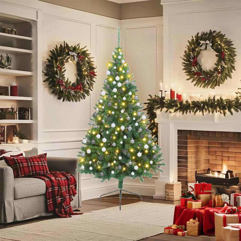 Sapin de Noël artificiel pré-éclairé Vert 180 cm PVC - XIOS