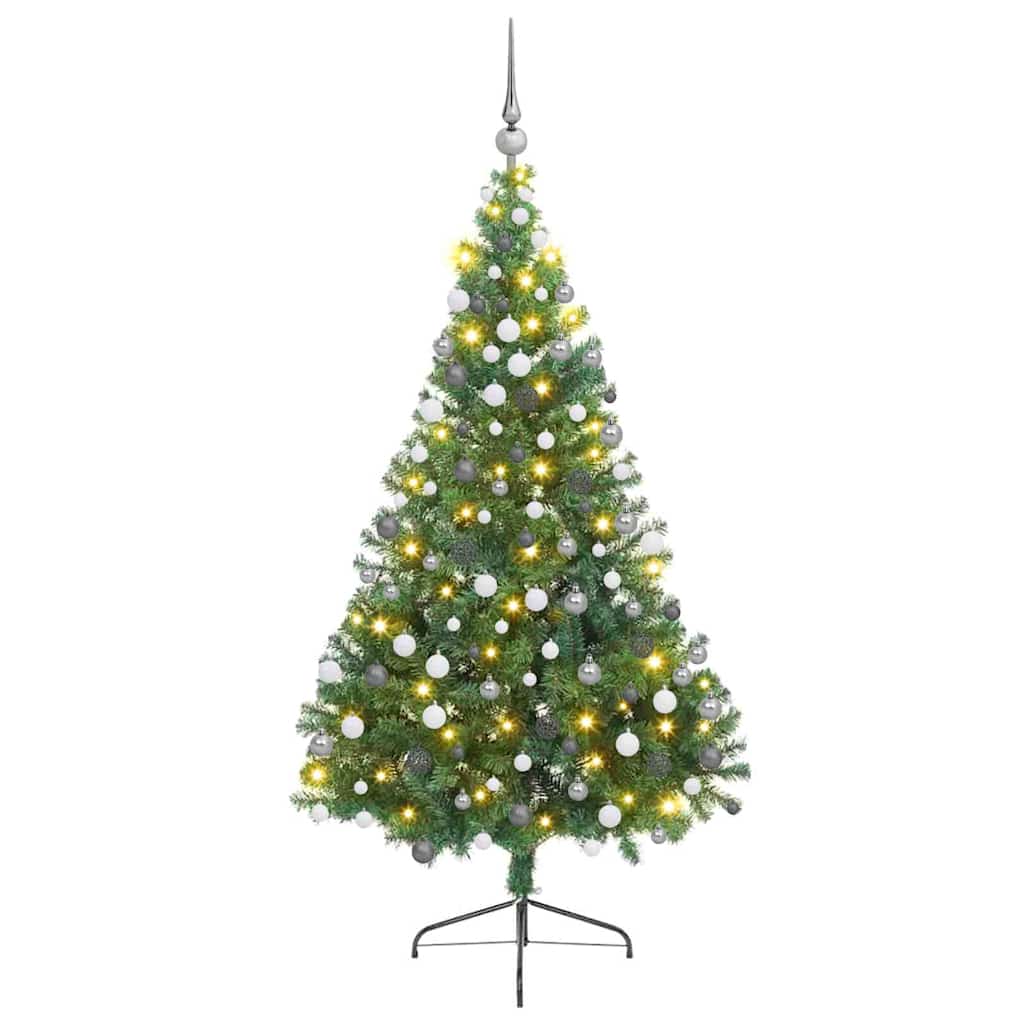 Sapin de Noël artificiel pré-éclairé Vert 180 cm PVC - XIOS