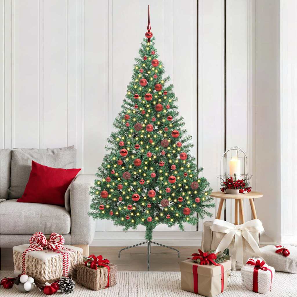 Sapin de Noël artificiel pré-éclairé Vert 180 cm PVC - XIOS