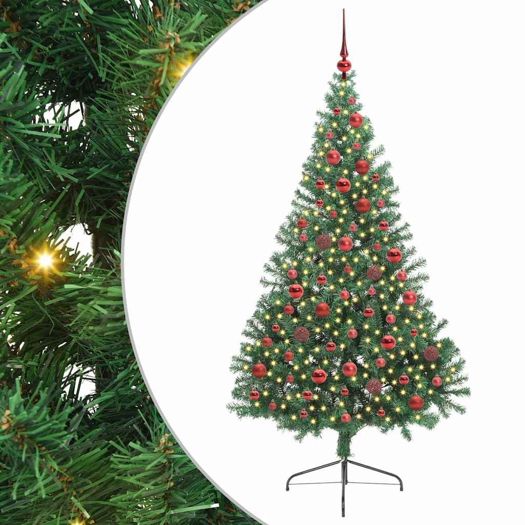 Sapin de Noël artificiel pré-éclairé Vert 180 cm PVC - XIOS