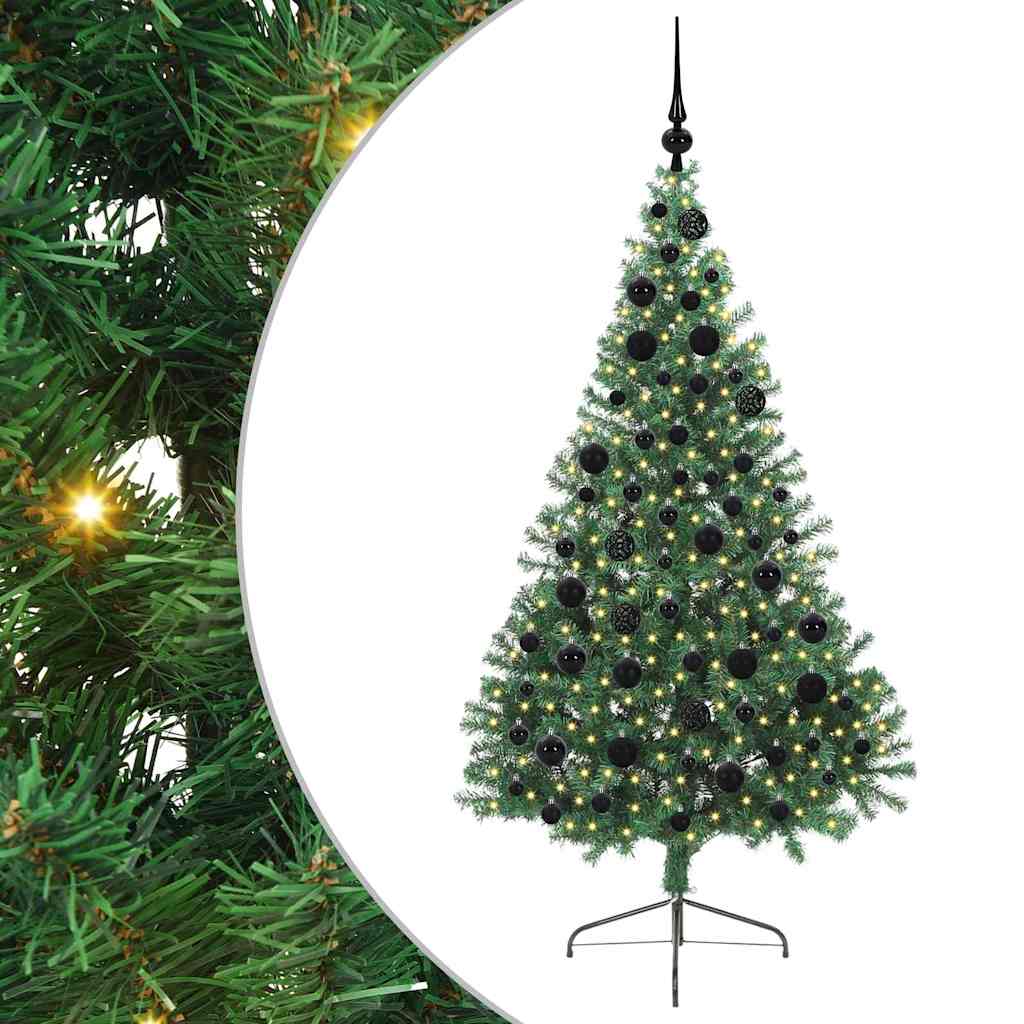 Sapin de Noël artificiel pré-éclairé Vert 180 cm PVC - XIOS