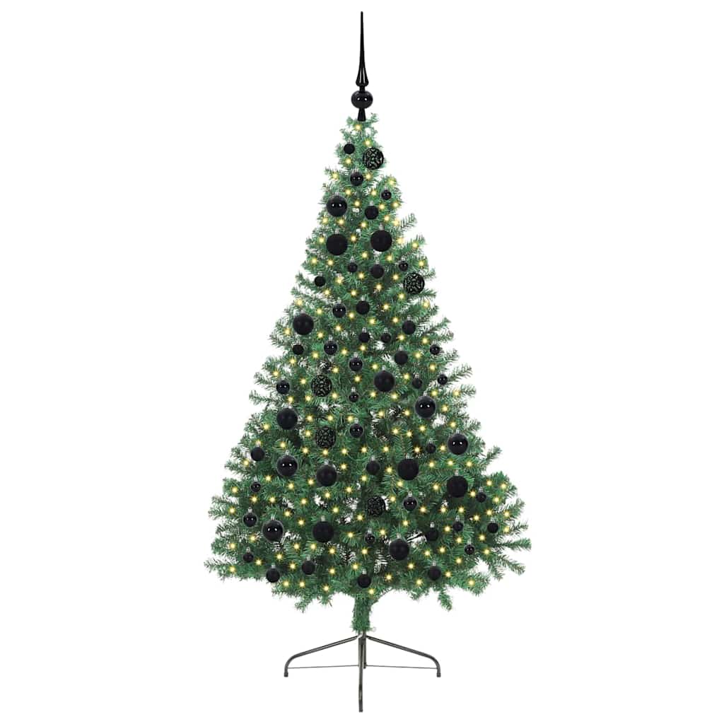 Sapin de Noël artificiel pré-éclairé Vert 180 cm PVC - XIOS