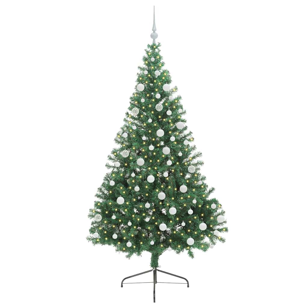 Sapin de Noël artificiel pré-éclairé Vert 180 cm PVC - XIOS