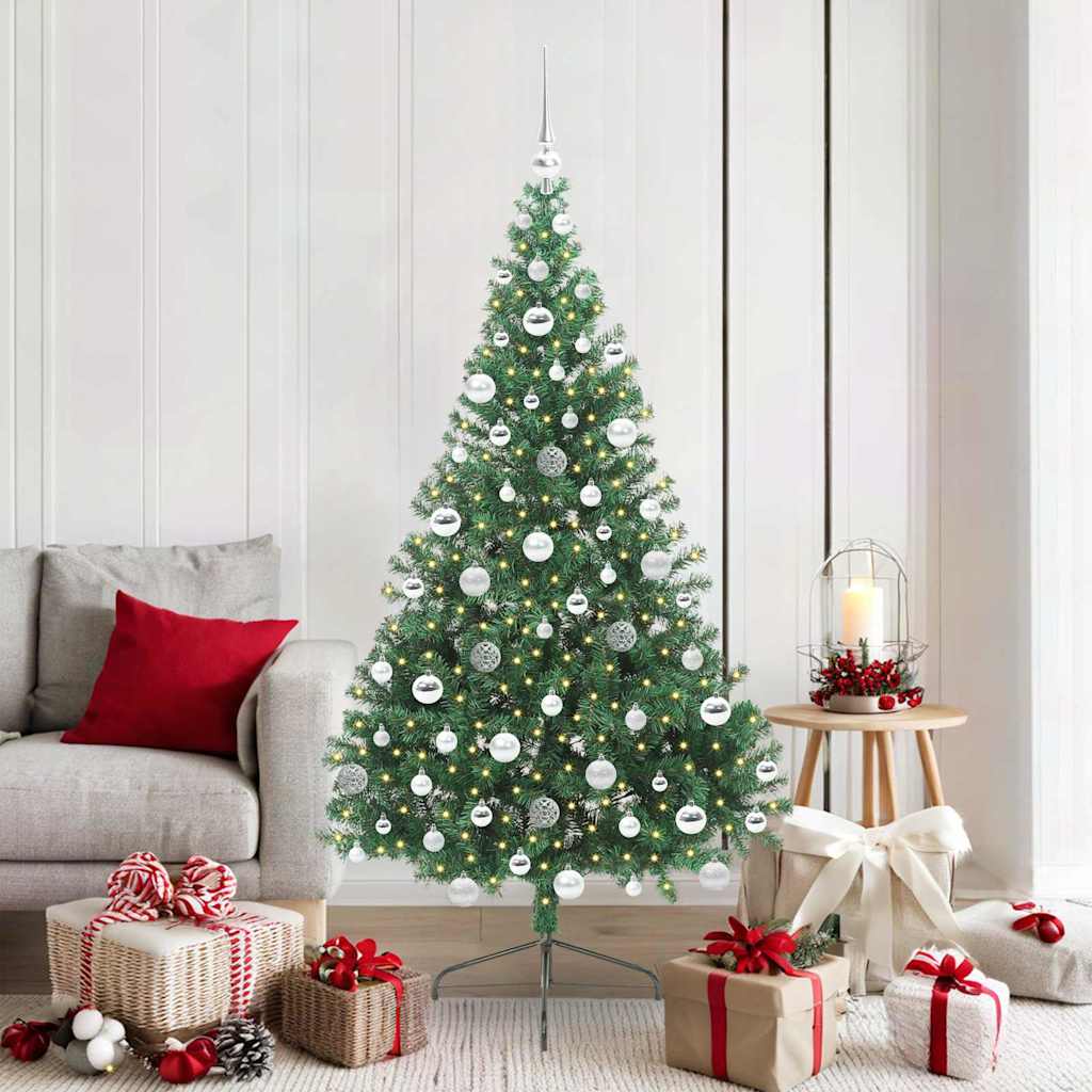 Sapin de Noël artificiel pré-éclairé Vert 180 cm PVC - XIOS