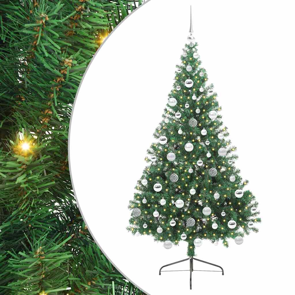 Sapin de Noël artificiel pré-éclairé Vert 180 cm PVC - XIOS