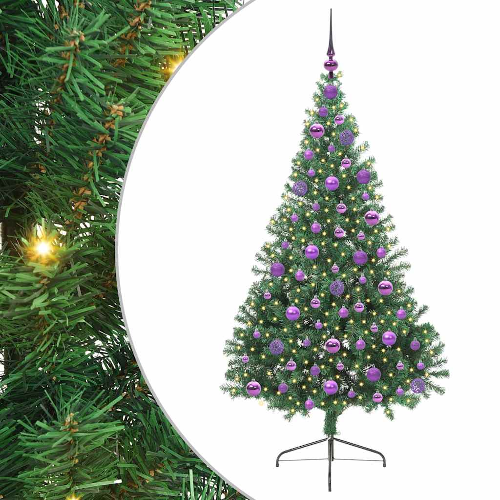 Sapin de Noël artificiel pré-éclairé Vert 180 cm PVC - XIOS