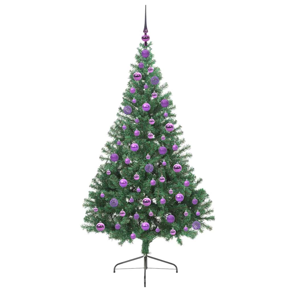 Sapin de Noël artificiel pré-éclairé Vert 180 cm PVC - XIOS