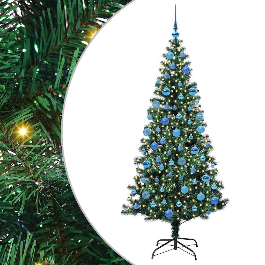 Sapin de Noël artificiel pré-éclairé Vert 180 cm PVC - XIOS