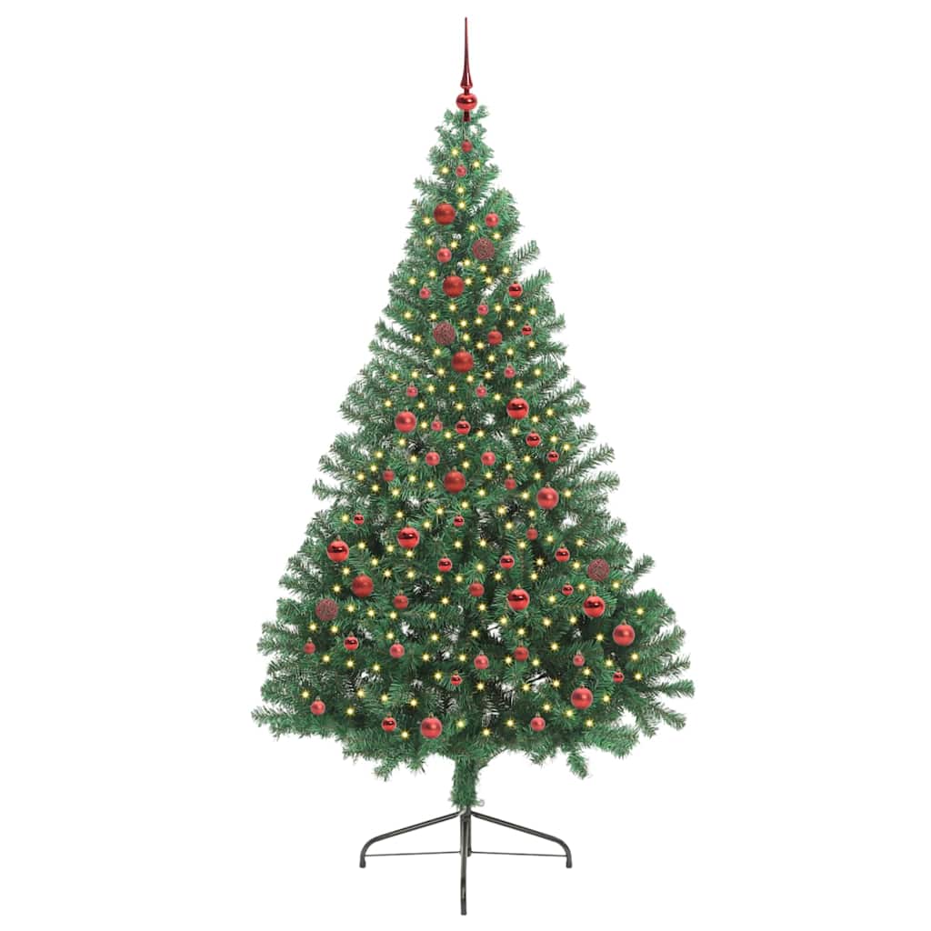 Sapin de Noël artificiel pré-éclairé Vert 210 cm PVC - XIOS