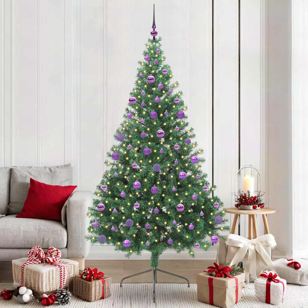 Sapin de Noël artificiel pré-éclairé Vert 210 cm PVC - XIOS