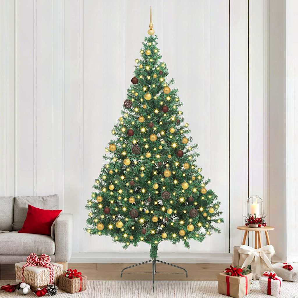 Sapin de Noël artificiel pré-éclairé Vert 240 cm PVC