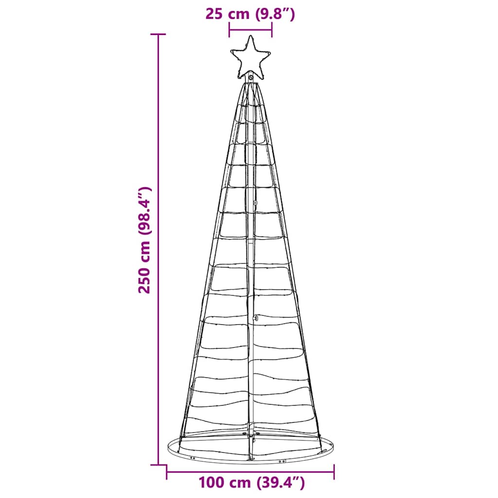 Arbre de Noël LED avec 390 LED Blanc chaud 250 cm Fer - XIOS